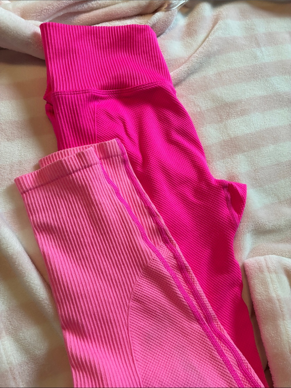Pink Ribbed Leggings - Picture 8 of 9